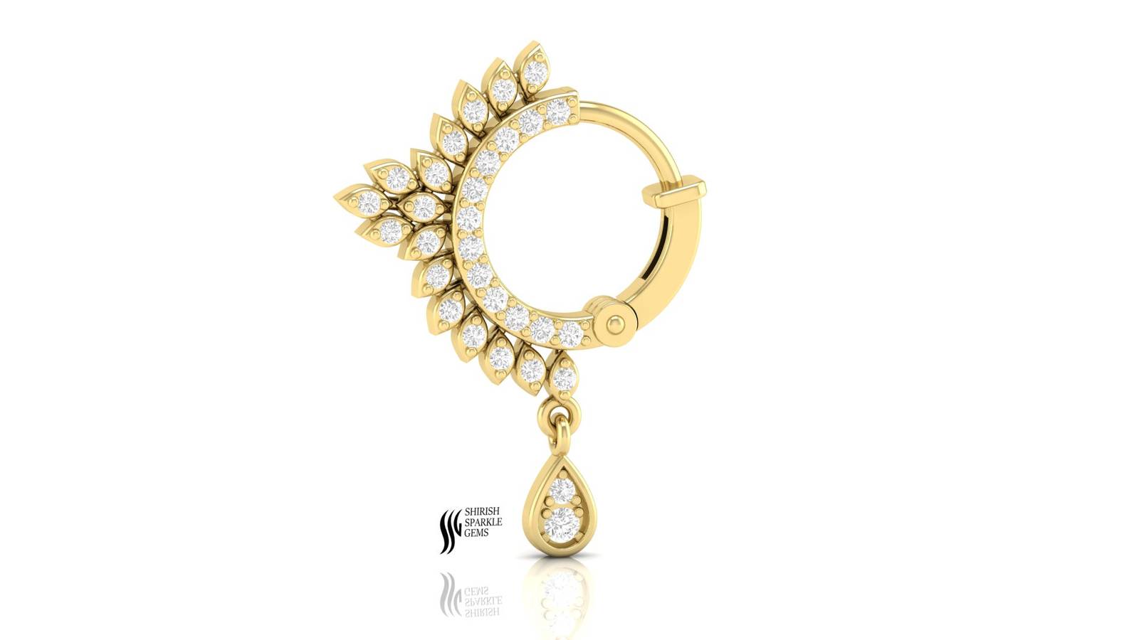 Buy Anuradha Art Gold Tone Studded American Diamonds Stone Designer Sania  Mirza Nose Ring/Studs Nose Pin/Ring for Women/Girls Online at  desertcartCyprus