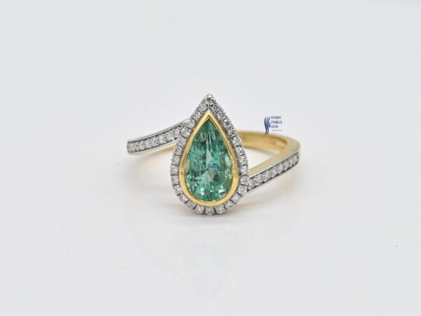 Natural Emerald Engagement Ring