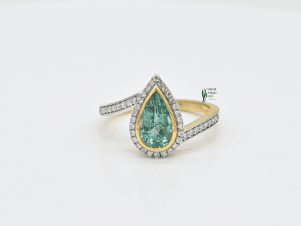 Natural Emerald Engagement Ring