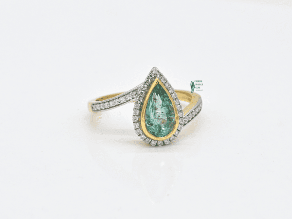 Natural Emerald Engagement Ring