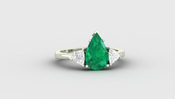 pear emerald diamond ring