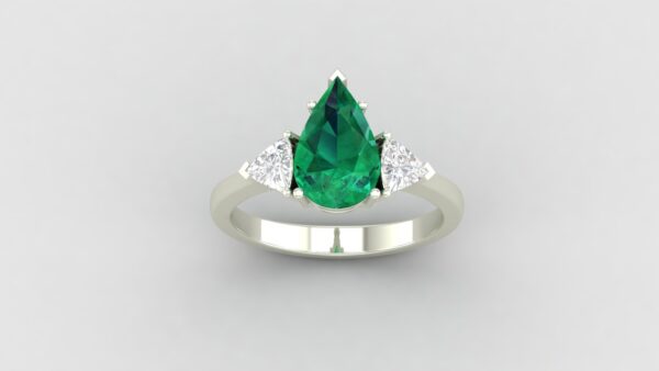 pear emerald diamond ring