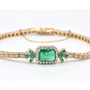 Emerald diamond tennis bracelet