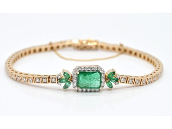 Emerald diamond tennis bracelet