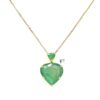 14K Gold Natural Pear Trillion Emerald Pendent