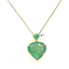 14K Gold Natural Pear Trillion Emerald Pendent