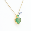 14K Gold Natural Pear Trillion Emerald Pendent