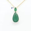 14K Pear Natural Emerald Pendent