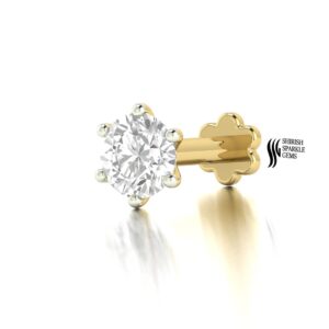 NATURAL  BAGUETTE   DIAMOND NOSE PIN