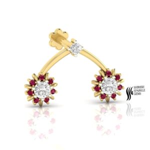 LAB DIAMOND RUBY  NOSE EARRING