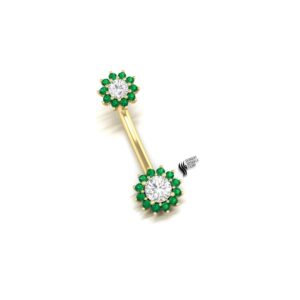 LAB  DIAMOND EMERALD  BELLY BUTTON