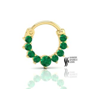 NATURAL   DIAMOND EMERALD NOSE RING