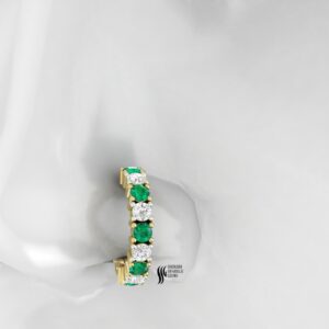NATURAL EMERALD  DIAMOND NOSE RING