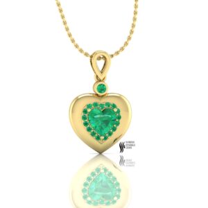 NATURAL HEART SHAPE EMERALD PENDENT