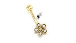 Natural Diamond Bellybutton Ring