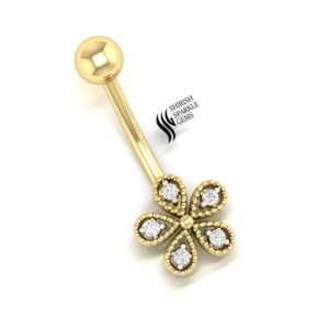 Natural Diamond Bellybutton Ring