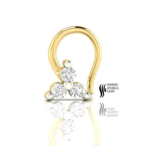 Natural diamond nose pin C - Wire....