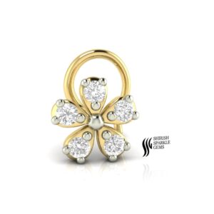 Natural diamond nose pin C - Wire....