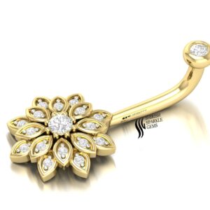 Natural Diamond piercing belly Button...
