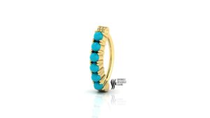 Natural Blue Turquoise piercing belly Button...