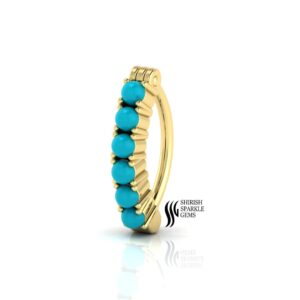 Natural Blue Turquoise piercing belly Button...