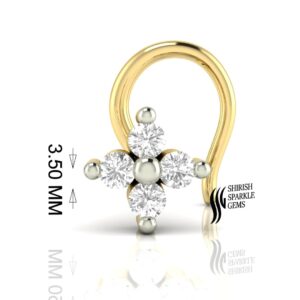 Natural diamond nose pin C - Wire....