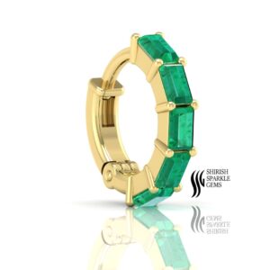 Natural Emerald Baguette Nose Ring