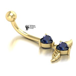 Natural Blue  Sapphire bellybutton....