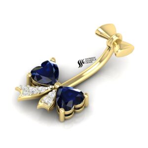 Natural Blue Sapphire Diamond bellybutton....