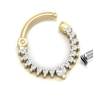 14 Kt  natural diamond nose rin