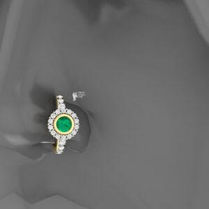 NATURAL  EMERALD   DIAMOND NOSE RING