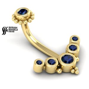 Natural Belly Button Blue Sapphire piercing Sapphire