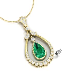 NATURAL STYLISH EMERALD CUT DIAMOND PENDENT