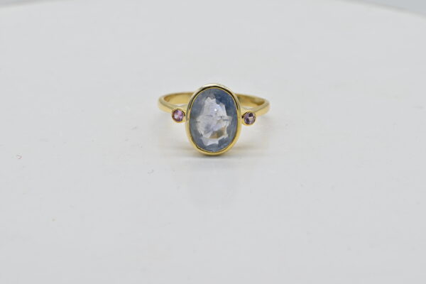 Natural Blue Sapphire Ring In Gold