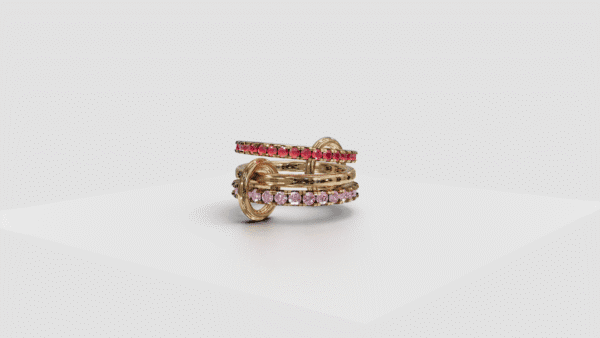 Ruby and Sapphire Gemstone Ring Band
